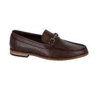 Roamers Mens Leather Loafers (8 UK) (Dark Brown)