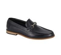 Roamers Mens Leather Loafers - Black - Black - 7 UK - 70% Leather/10% PU/10% Tunit/10% Textile