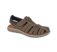 Roamers Mens Leather Touch Fastening Sandals (7 UK) (Brown)