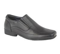 Roamers Men's Leather Twin Gusset School Shoes in Black | Size: 5 Roamers Black 5