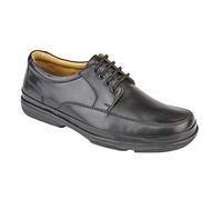 Roamers Mens Leather Wide Fit 4 Eye Deluxe Casual Shoes (9 UK) (Black)