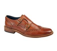 Roamers Men's M411 Double Monk Brogue Shoes Tan Leather, UK 9