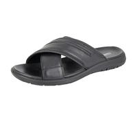 Roamers Mens Nubuck Crossover Strap Mules - Black - 9 UK - Black - 30% Suede/30% PU/20% Nubuck/20% microfiber