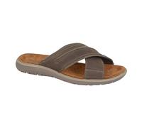 Roamers Men's Nubuck Crossover Strap Mules in Brown | Size: 12 Roamers Brown 12