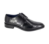 Roamers Mens Plain Leather Gibson Shoes - Black - Black - 12 UK - 25% Tunit/25% Textile/25% PU/25% Leather