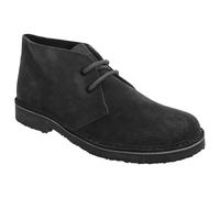 Roamers Men's Real Suede Round Toe Unlined Desert Boots - Black - Black - 6 UK