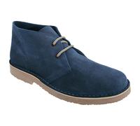 Roamers Men's Real Suede Round Toe Unlined Desert Boots - Navy - 12 UK - Navy - 95% Leather/5% TPR
