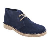 Roamers Men's Real Suede Round Toe Unlined Desert Boots - Navy - 3 UK - Navy - 95% Suede Leather/5% TPR