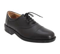 Roamers Men's Softie Leather Blind Eye Flexi Capped Oxford Shoes in Black | Size: 8 Roamers Black 8