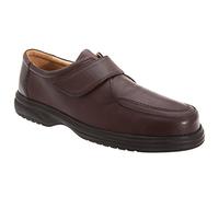 Roamers Mens Superlite Wide Fit Touch Fastening Leather Shoes (11 UK) (Brown)