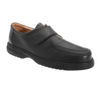 Roamers Men's Superlite Wide Fit Touch Fastening Leather Shoes in Black | Size: 13 Roamers Black 13