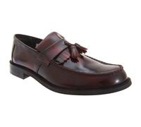 Roamers Men's Toggle Saddle Hi-Shine Leather Loafers in Maroon | Size: 9 Roamers Maroon 9