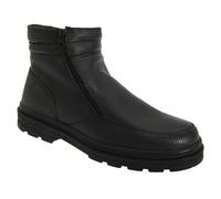 Roamers Mens Twin Zip Faux Fur Thermal Warm Lined Boots - Black - 9 UK - Black - 80% Leather/10% TR/10% Textile