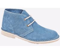 Roamers 'Ladies' 2 Eyelet Leather Fashion Ankle Desert Boots - Denim Blue Real Suede, Ladies UK 8 / EU 41