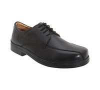 Roamers Milton Mens Leather Tramline Gibson Shoes Black