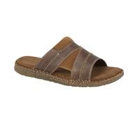 Roamers Open Toe Brown Suede Mules with Belted Design - 11 UK