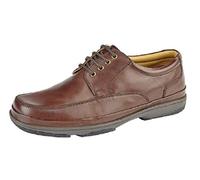Roamers Percy Mens Wide Fit Leather Smart Shoes Brown UK 11