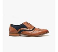 Roamers RUSSELL Mens Contrast Leather Brogue Shoes Tan/Navy - UK 8