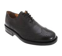 Roamers Silas Mens Leather Brogue Lace Up Oxford Shoes Black