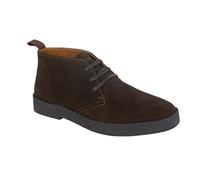 Roamers Suede Desert Boots, Leather Lined, Almond Toe, Chocolate Brown, 7 UK