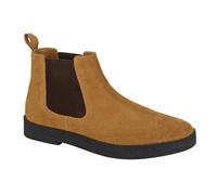 Roamers Twin Guesset Men's Suede Boots | Slip On Shoes | Tan | UK Size 10