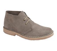 Roamers Unisex Round Toe Suede Leather Desert Boots Grey UK 12