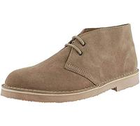 Roamers Unisex Suede Leather Lace-Up Fashion Ankle Desert Boots - Stone Real Suede, Mens UK 5 / EU 39