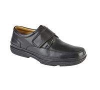 Roamers Wallace Mens Burnished Leather Wide Fit Casual Shoes Black UK 9
