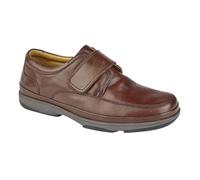Roamers Wallace Mens Burnished Leather Wide Fit Casual Shoes Brown