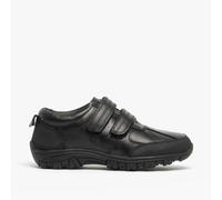 Roamers WILFRED Boys Black Leather Touch Fasten Shoes - UK 4 (Older Kids)