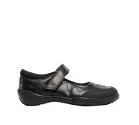 Roamers Women's Leather Touch Fastening School Shoe in Black | Size: 2 Roamers Black 2