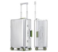 ROAMING Aluminum Zipperless Luggage set 20/28 Inch, Silver green, 20 Inch Carry On Luggage, Aluminum Zipperless Luggage Airline Approved, Hardside Suitcase