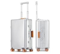 ROAMING Aluminum Zipperless Luggage set 20/28 Inch, Silver orange, 24 Inch Check Luggage, Check Luggage