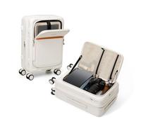 ROAMING Expandable Top Opening Luggage with Front Pocket, Beech white, 28-Inch Checked Luggage, Side-opening and Top Opening Luggage