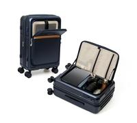 ROAMING Expandable Top Opening Luggage with Front Pocket, Glaze blue, 28-Inch Checked Luggage, Side-opening and Top Opening Luggage