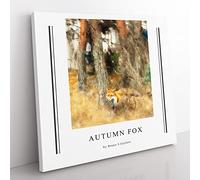 Roaming Fox By Bruno Liljefors Exhibition Museum Classic Painting Canvas Wall Art Print Ready to Hang, Framed Picture for Living Room Bedroom Home Office Décor, 35x35 cm (14x14 Inch)