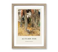 Roaming Fox By Bruno Liljefors Exhibition Museum Painting Framed Print | A4 Oak Framed Wall Art | Ready to Hang | Modern Animal Picture | Living Room Bedroom Lounge Office