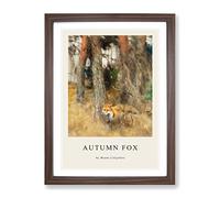 Roaming Fox By Bruno Liljefors Exhibition Museum Painting Framed Print | A4 Walnut Framed Wall Art | Ready to Hang | Modern Animal Picture | Living Room Bedroom Lounge Office