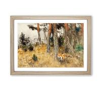 Roaming Fox by Bruno Liljefors Framed Print | A2 Oak Framed Wall Art | Ready to Hang | Modern Animal Picture | Living Room Bedroom Lounge Office