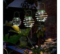 Roaming Light Solar Spiral LED Lanterns, Solar Garden Lights Outdoor Decorative Hanging Lights, Waterproof Pendant Light for Garden, Patio, Porch-Green