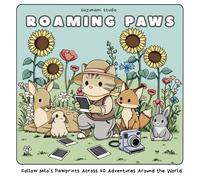 Roaming Paws: Coloring Book for Adults and Teens Featuring a Cute Cat Exploring the World