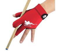 Roaming Quick-Dry Breathable Billiard Shooters Carom Pool Snooker Cue Sport Glove Fits on Left Hand (Red-Left Hand, L/XL)