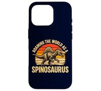 Roaming The World As A Spinosaurus Retro Dinosaur Fossil Case for iPhone 16 Pro