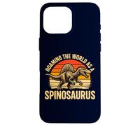 Roaming The World As A Spinosaurus Retro Dinosaur Fossil Case for iPhone 16 Pro Max