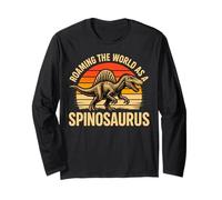Roaming The World As A Spinosaurus Retro Dinosaur Fossil Long Sleeve T-Shirt