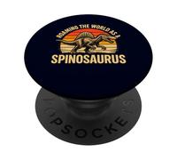 Roaming The World As A Spinosaurus Retro Dinosaur Fossil PopSockets Adhesive PopGrip