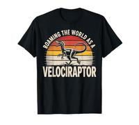 Roaming The World As A Velociraptor Funny Dinosaur Lover T-Shirt