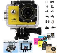 Roamix Vision 4k Action Camera, Roamix Vision+ 4k, HD Waterproof Sports Cam, with Wi-Fi, 140° Wide-Angle Lens (Yellow,12g)