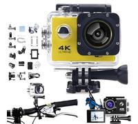 Roamix Vision+ 4K, Roamix Vision 4k Action Camera, HD waterproof outdoor underwater camera for diving photographers, Record Every Moment of Life (64G,Yellow)