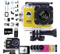 Roamix Vision+ 4k, Roamix Vision Camera, Roamixs Vision+ 4k Camera, HD Waterproof Outdoor Underwater Cameras, 4K WiFi Diving Sports Cameras,Record Every Moment of Life (Yellow,No Card)